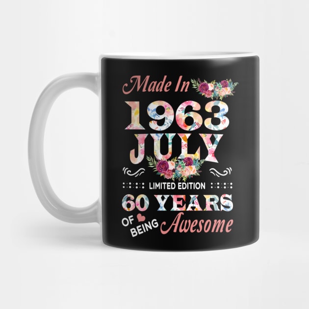 July Flower Made In 1963 60 Years Of Being Awesome by Kontjo